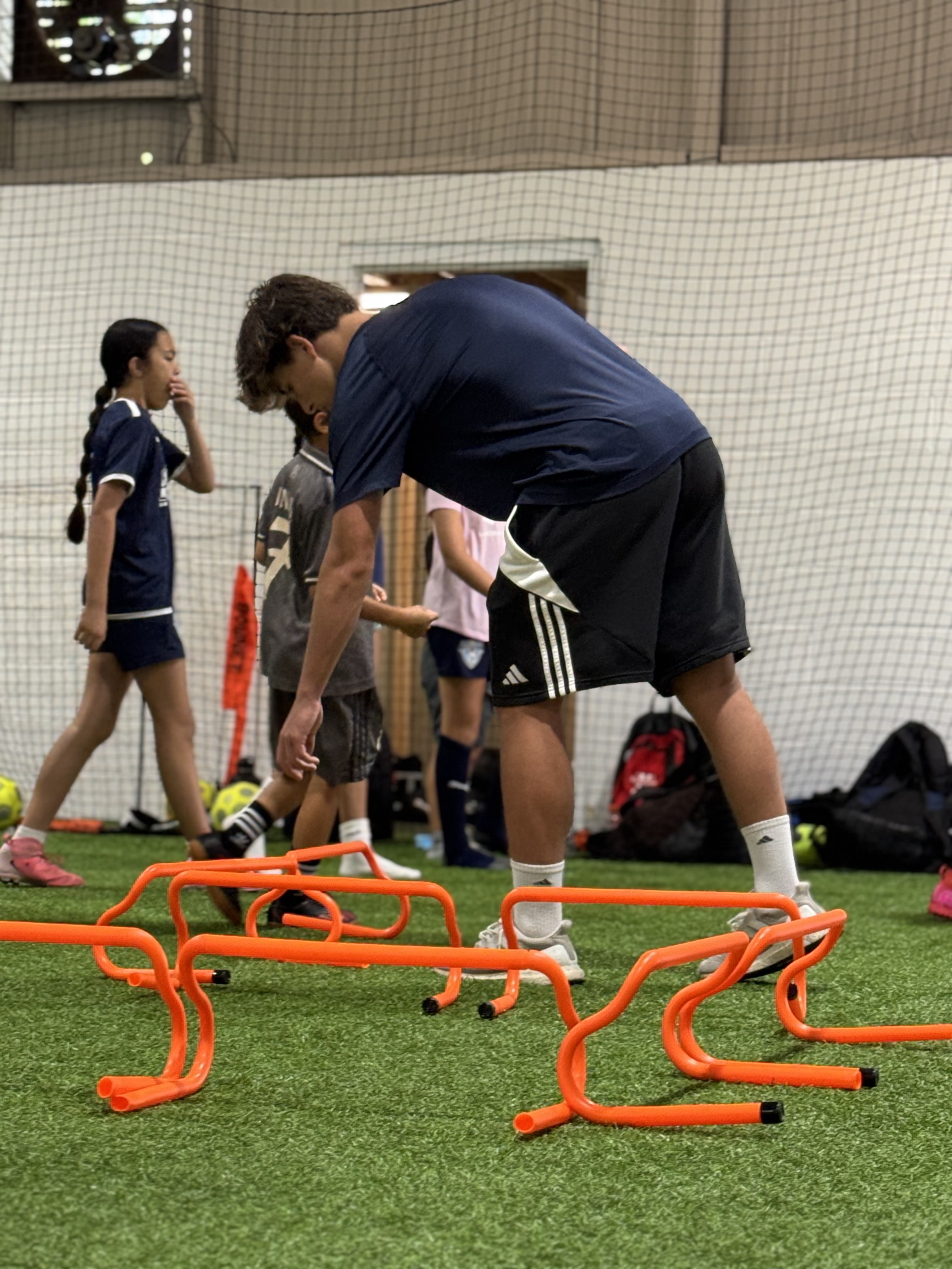 Setting up training equipment