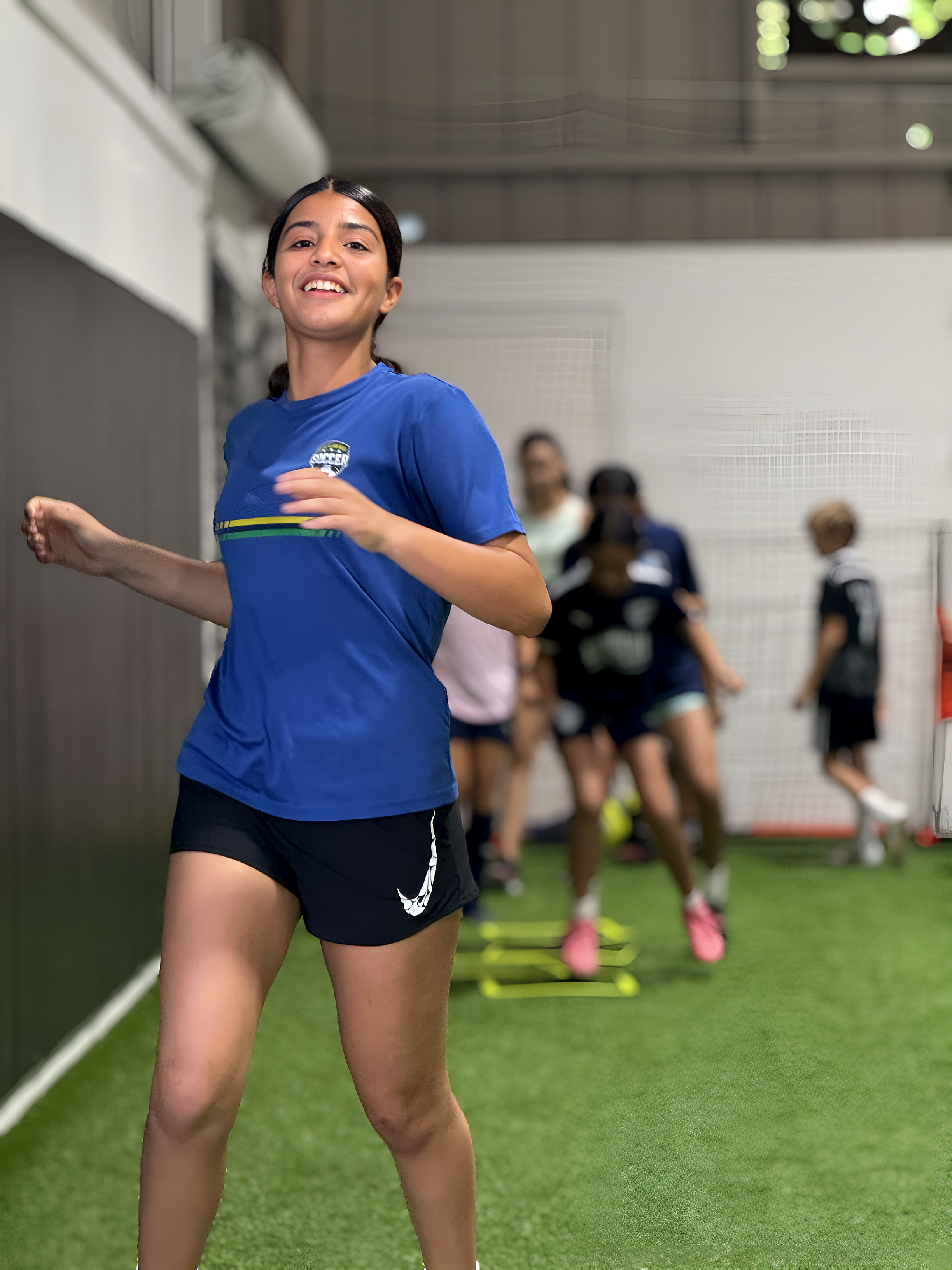 Player doing agility drill